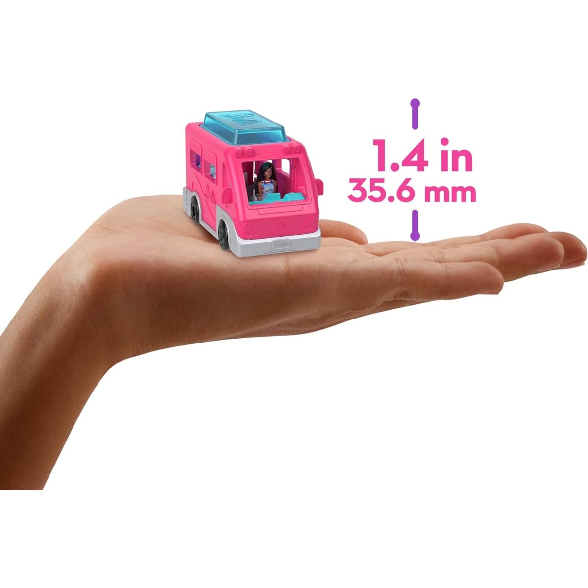 Barbie Mini BarbieLand 1.5" Inch Doll with DreamCamper & Color-Changing Pool Vehicle Set