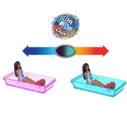 Barbie Mini BarbieLand 1.5" Inch Doll with DreamCamper & Color-Changing Pool Vehicle Set