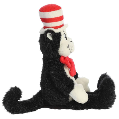 Side profile thumbnail of Mini Cat in the Hat plush displaying long tail and striped stovepipe hat.