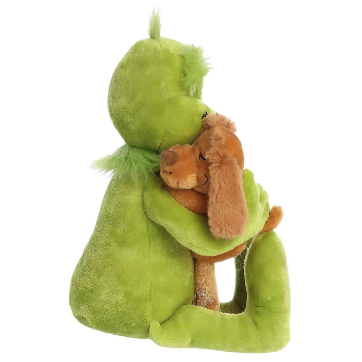 Side profile thumbnail showing the Grinch's arm wrapped around Max the dog.
