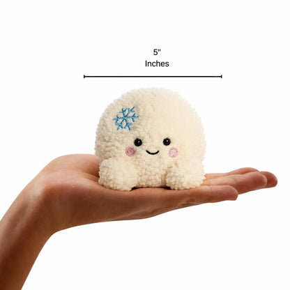 Chuck Snowball #1-659 5-inch plush sitting in the palm of an open hand with 5-inch height measurement graphic.