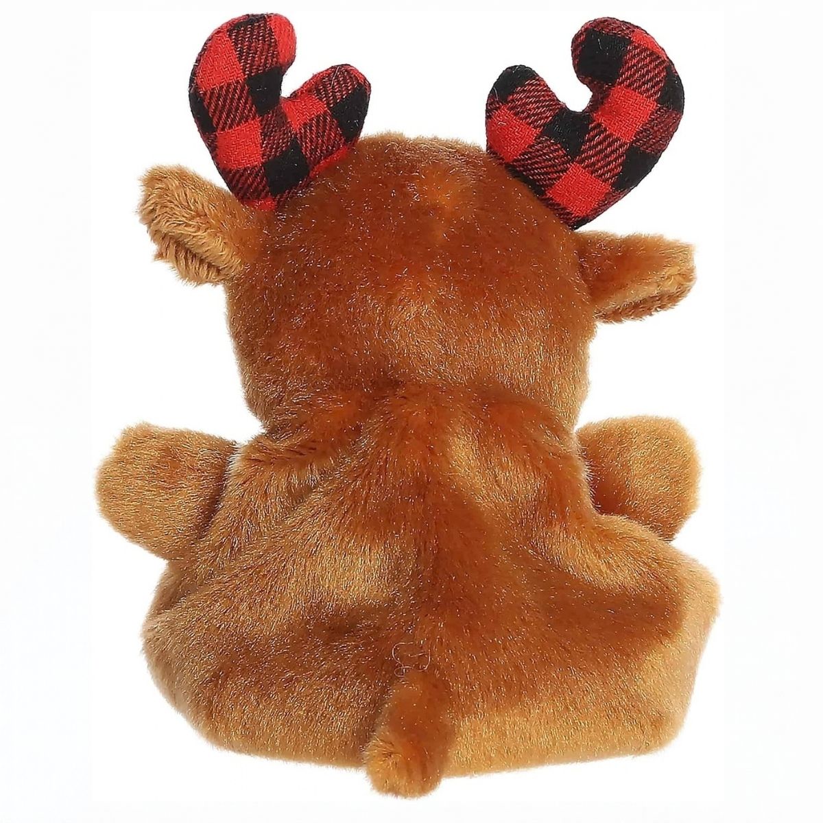 Back view thumbnail of Clove Plaid Moose plush showing soft brown body.