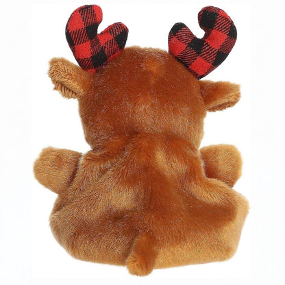 Back view thumbnail of Clove Plaid Moose plush showing soft brown body.
