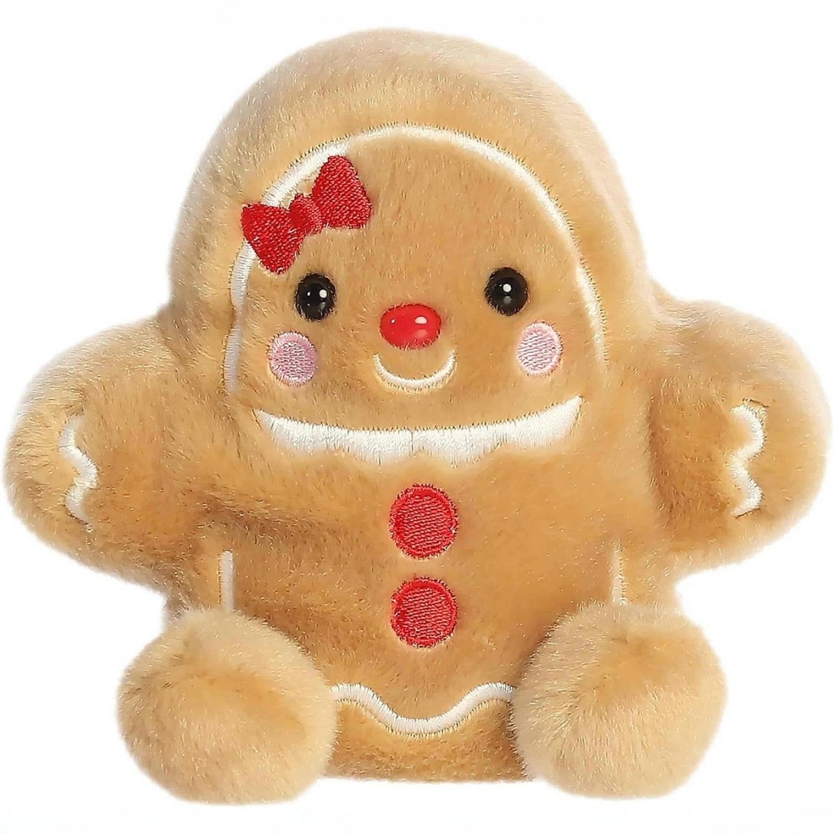Front view thumbnail of sitting Aurora Palm Pals Gia Gingerbread Girl plush.