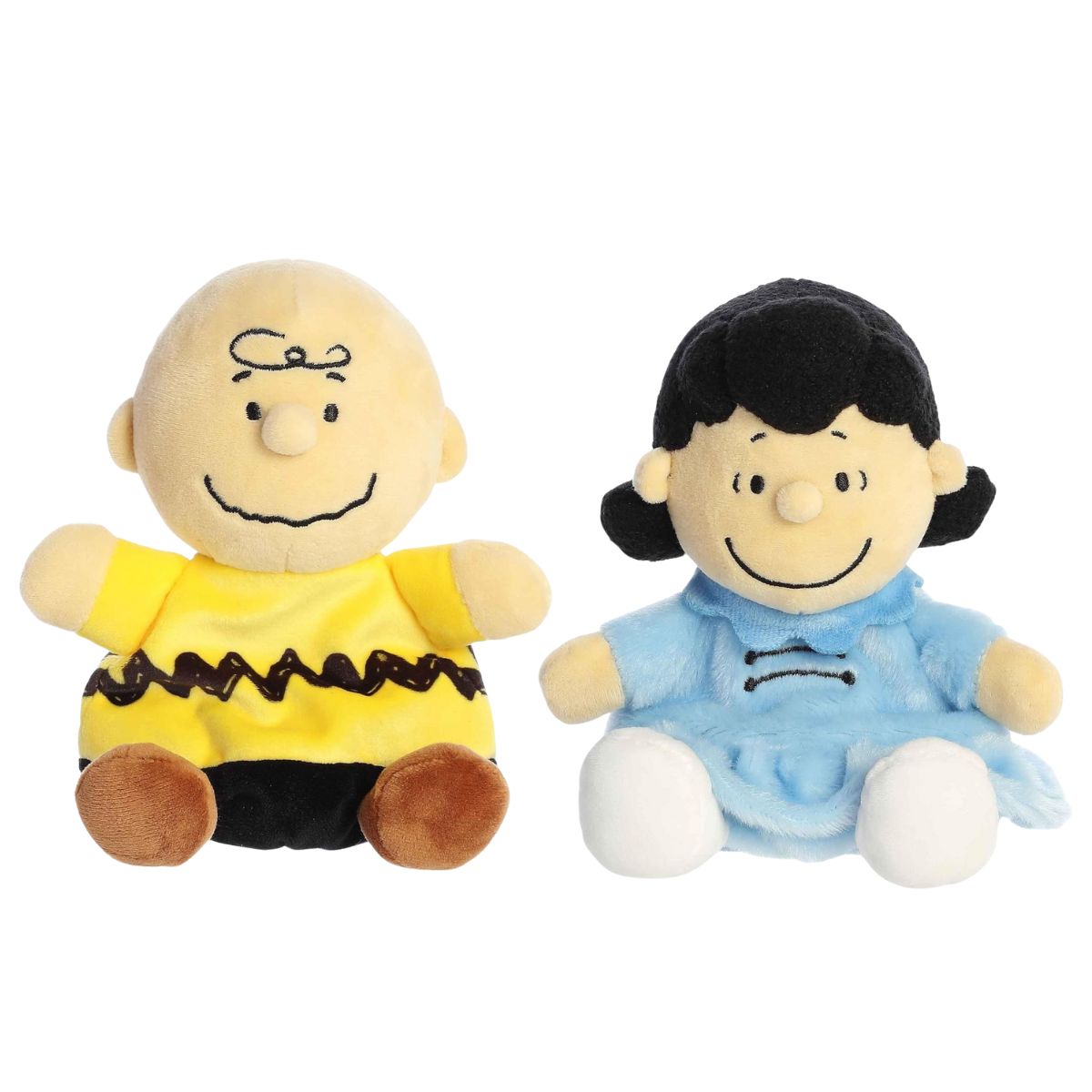 Front view thumbnail of 2-piece Aurora Palm Pals Peanuts plush set showing Charlie Brown and Lucy sitting side-by-side.