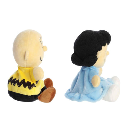 Side profile view thumbnail of Charlie Brown and Lucy Van Pelt 5-inch Palm Pals plush figures.