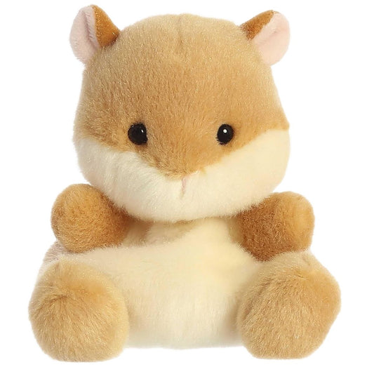 Front view thumbnail of sitting Happy Hamster plush showing cream belly, black eyes, and pink ear details.
