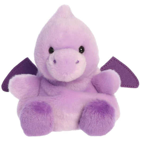 Front view thumbnail of sitting Pteagan Pterodactyl plush showing pale snout, dark purple feet, and black eyes.