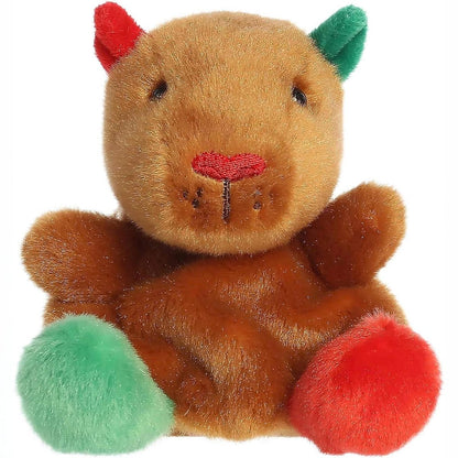 Front view thumbnail of sitting Aurora Palm Pals Syd Holiday Capybara plush.