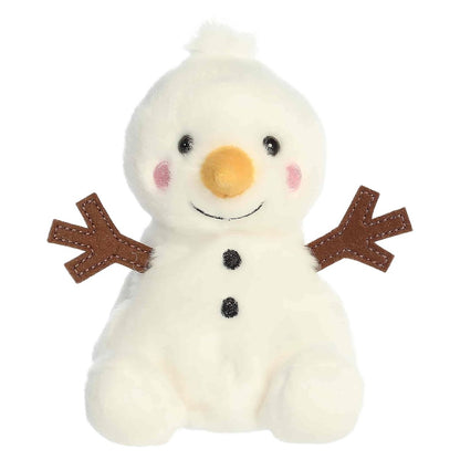 Front view thumbnail of sitting Aurora Palm Pals Twig Snowman plush.