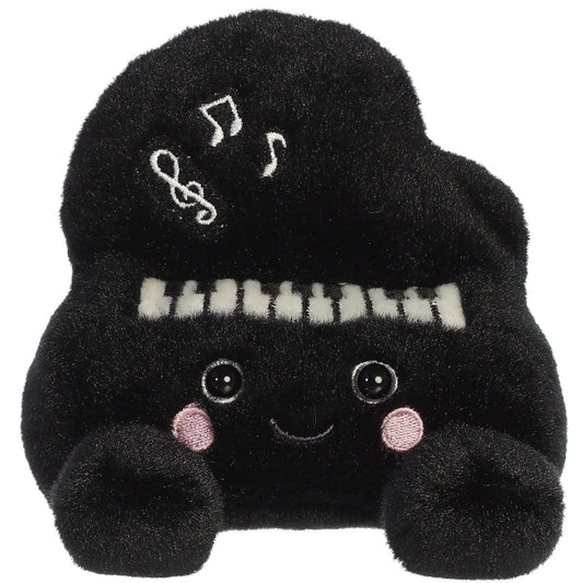 Front view thumbnail of sitting Ragtime Piano plush showing embroidered black keys, white keys, and pink cheeks.