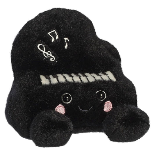 Aurora Palm Pals Whimsical Ragtime Piano 5-inch black stuffed animal plush featuring embroidered piano keys and musical notes.