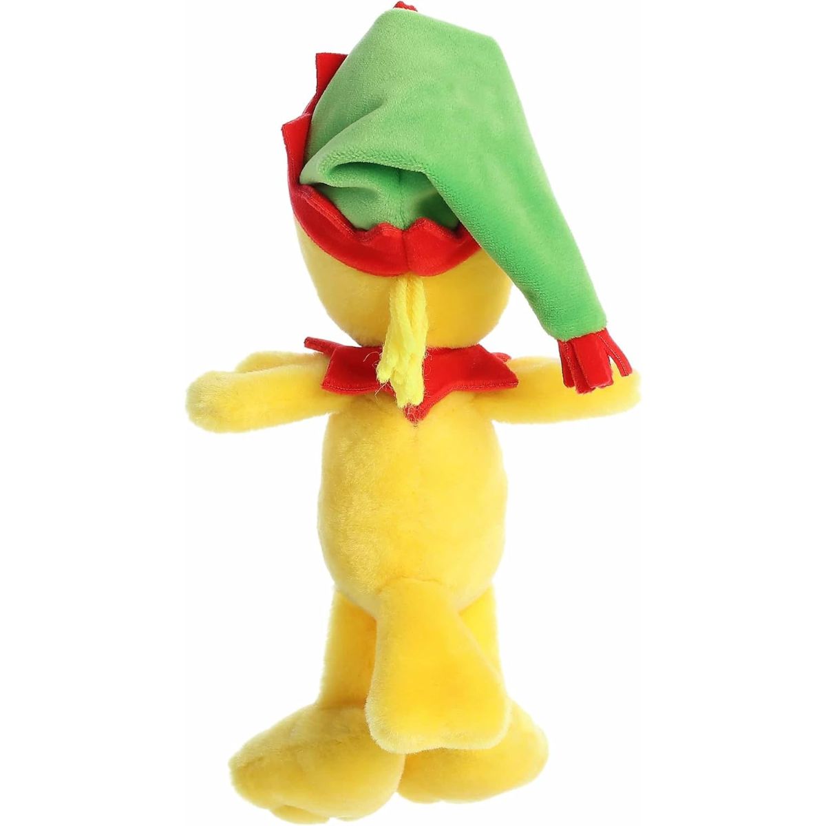 Rear view thumbnail of Elf Woodstock plush #40519 showing back of green elf hat and yellow tail feathers.