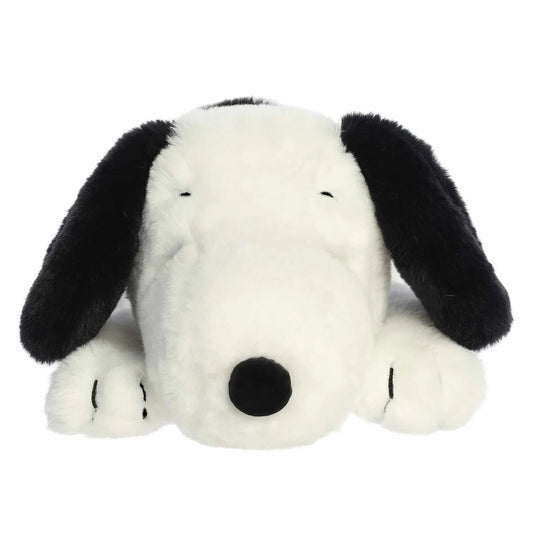 Front view thumbnail of Aurora Peanuts Huggable Snoopy 18-inch lying plush stuffed animal #40526.