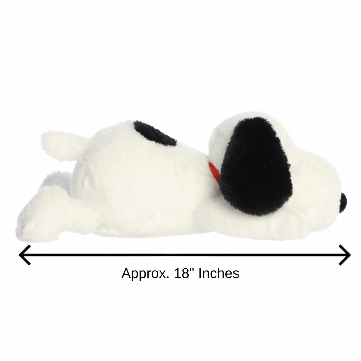 Huggable Snoopy plush #40526 displaying 18-inch length measurement graphic thumbnail.