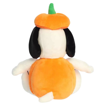 Rear view thumbnail displaying the orange pumpkin costume back and white tail of Snoopy plush.