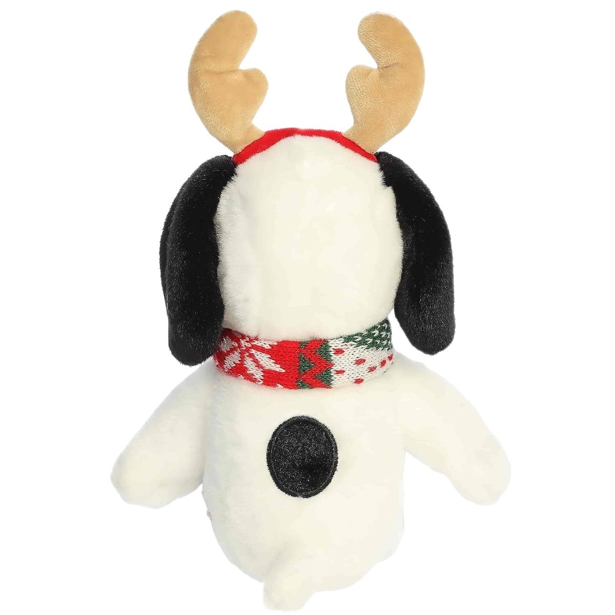 Rear view thumbnail of the Reindeer Snoopy plush showing his iconic black back spot and tail.