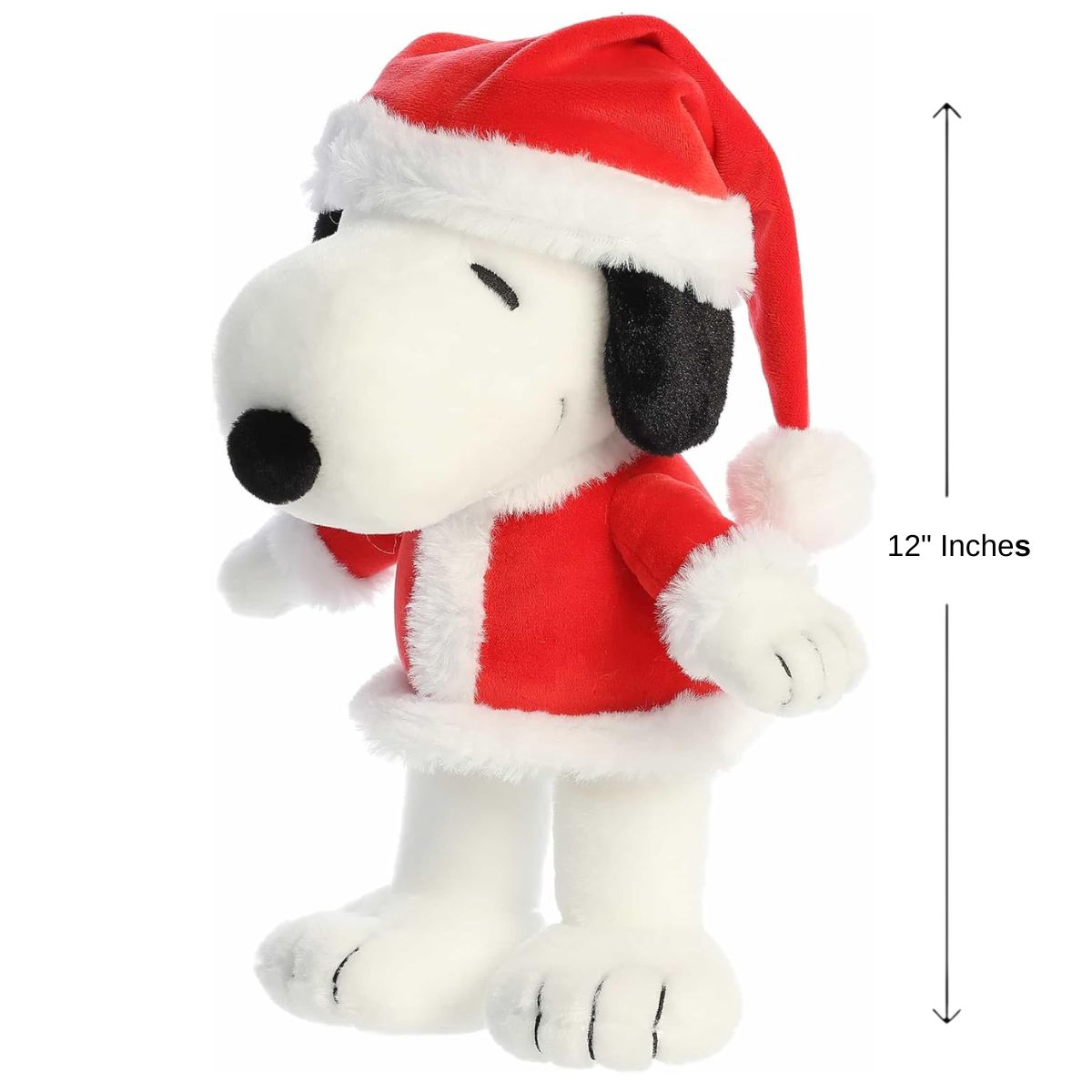 Santa Snoopy plush #40520 displaying 12-inch height measurement graphic thumbnail.