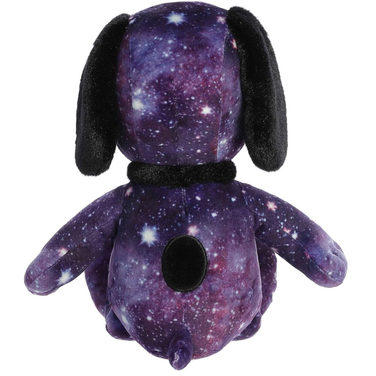 Rear view thumbnail of Snoopy 12-inch plush #40487 showing starry galaxy back pattern and black back spot.