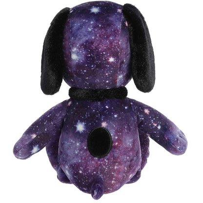 Rear view thumbnail of Snoopy 12-inch plush #40487 showing starry galaxy back pattern and black back spot.