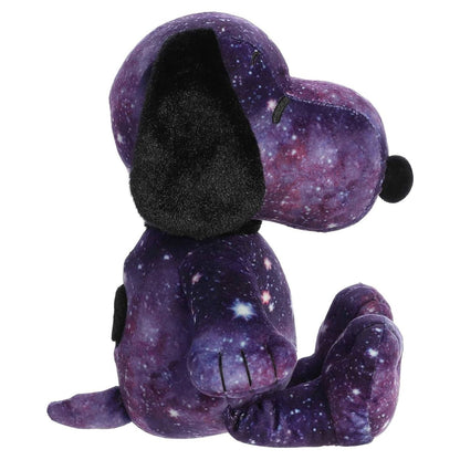 Side profile view thumbnail of galaxy print Snoopy 12-inch plush stuffed animal #40487.