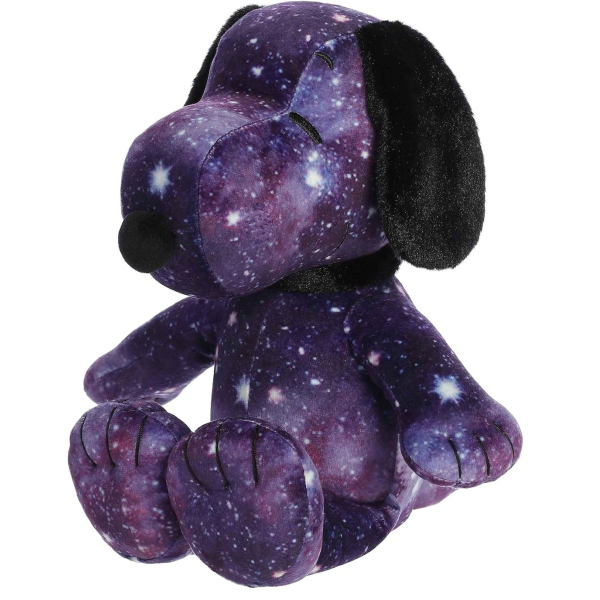 Three-quarter view thumbnail of sitting galaxy Snoopy 12-inch plush stuffed animal #40487.