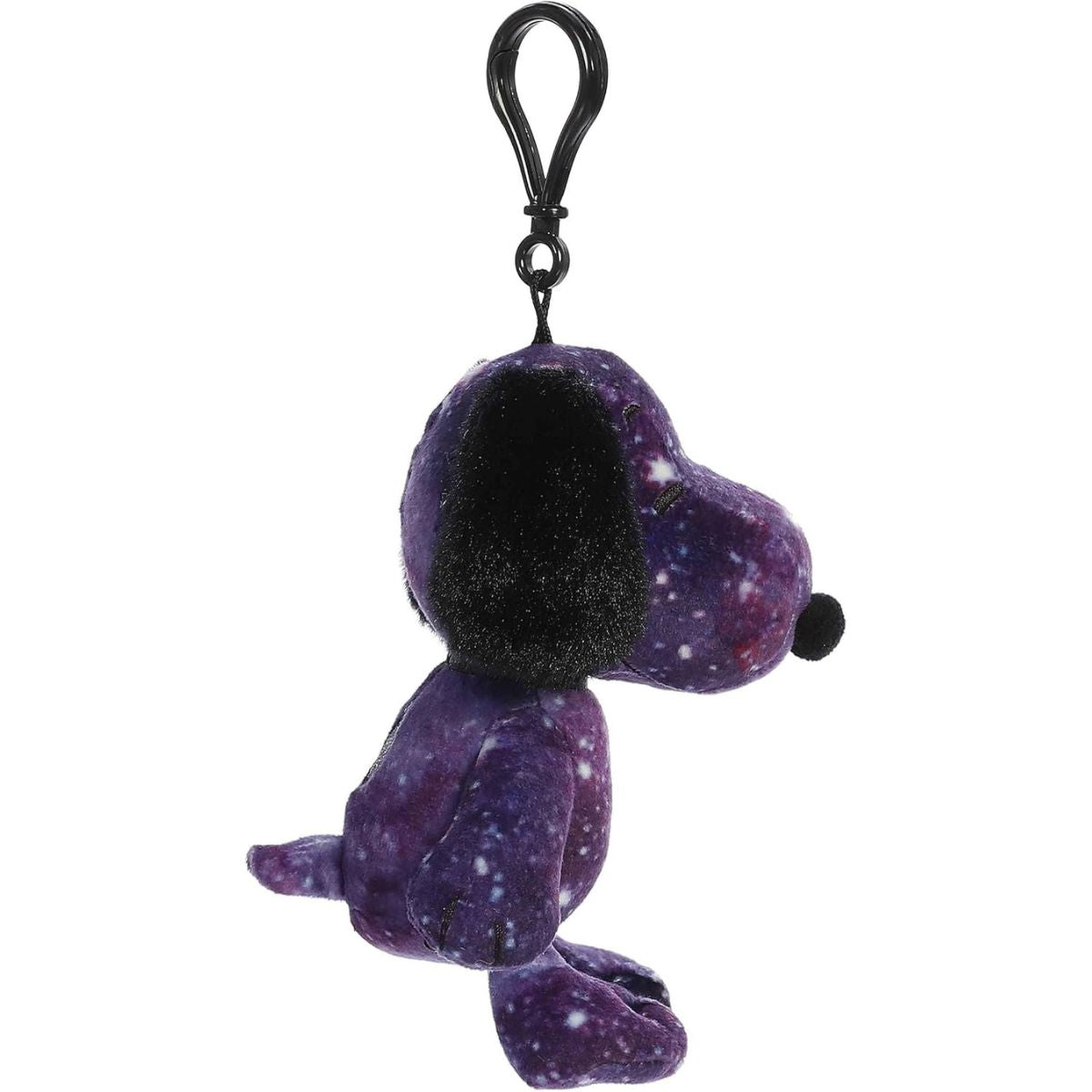 Side profile view thumbnail of galaxy print Snoopy plush clip #40488.