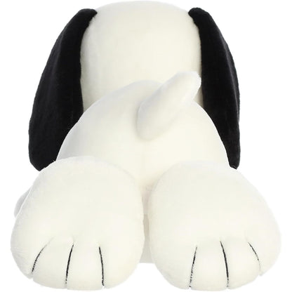 Rear view thumbnail showing back paws, stitched toe details, and tail of 18-inch Snuggle Snoopy plush.