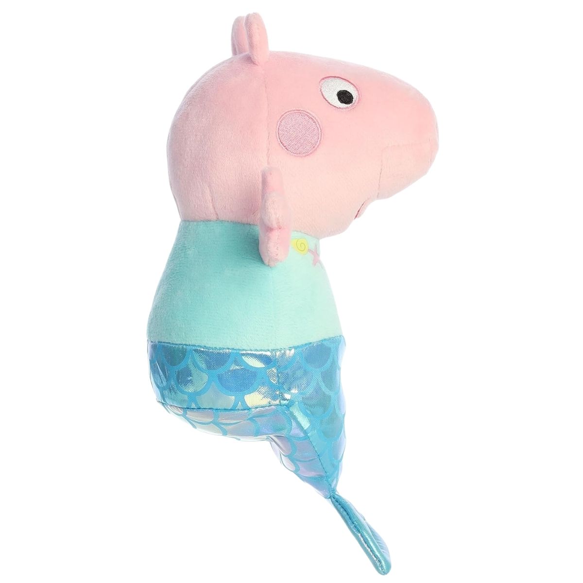 Side profile thumbnail of the standing Peppa Pig Mermaid stuffed toy.