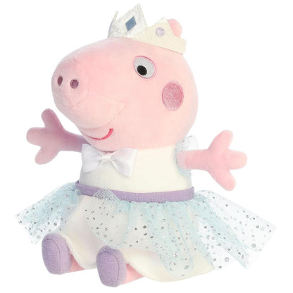 Three-quarter angle view thumbnail of sitting Princess Peppa Pig plush.