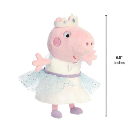 Full view thumbnail of Princess Peppa Pig plush next to a 6.5-inch height measurement graphic indicator.