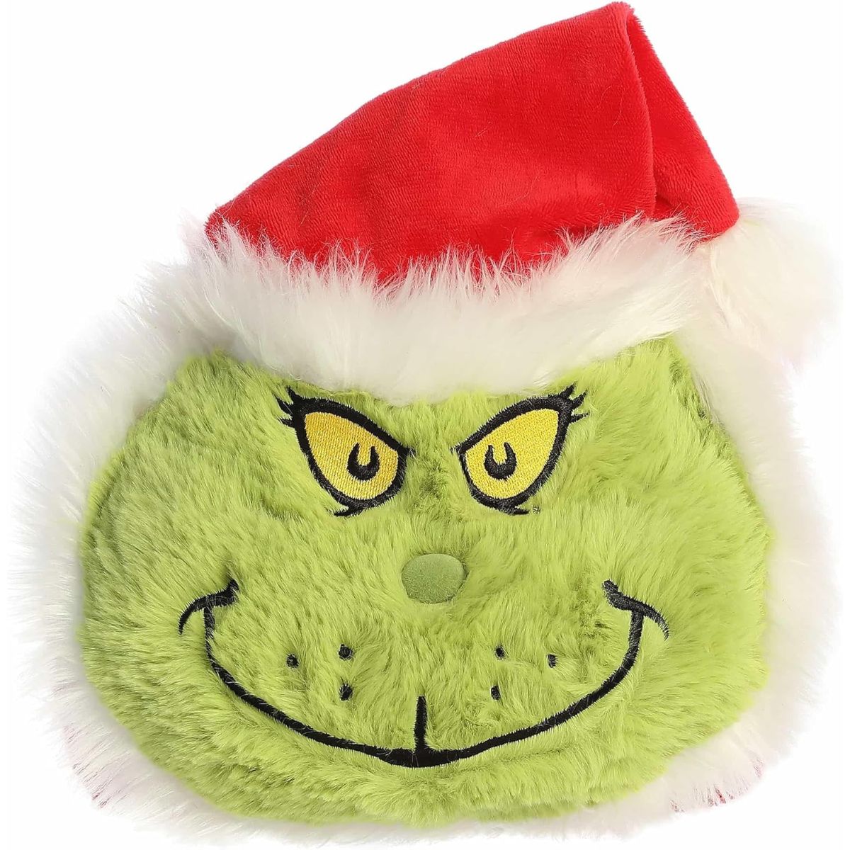 Front face view thumbnail of Aurora Spudsters Santa Grinch 9-inch plush with Santa hat.