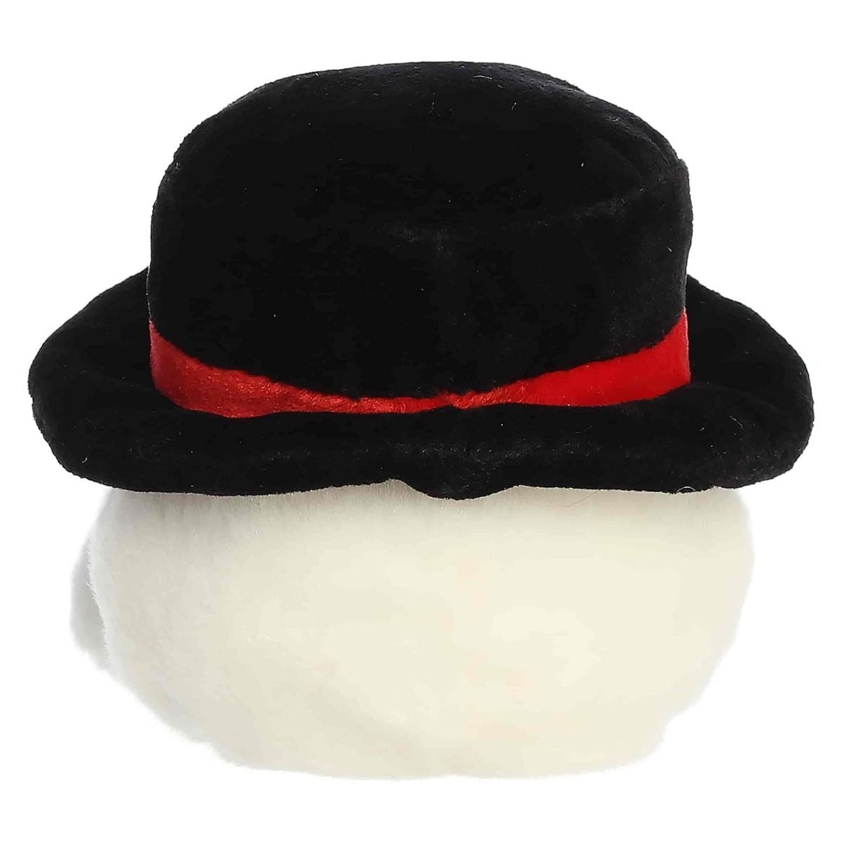Rear view thumbnail displaying the white plush body and black top hat back of Sven Snowman #1-645.