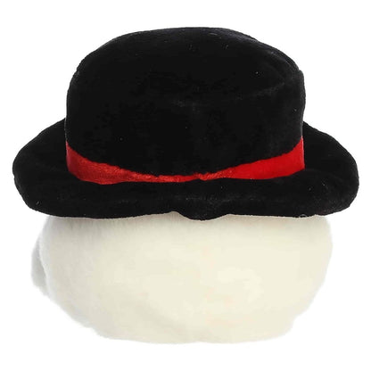 Rear view thumbnail displaying the white plush body and black top hat back of Sven Snowman #1-645.