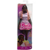 Barbie Fashionistas Doll #216 with Black Hair Ponytail, Pink & Peach Party Dress