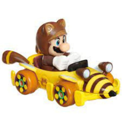 Mattel Hot Wheels Super Mario Kart Tanooki with Bumble V Diecast Vehicle Car, Scale 1:64