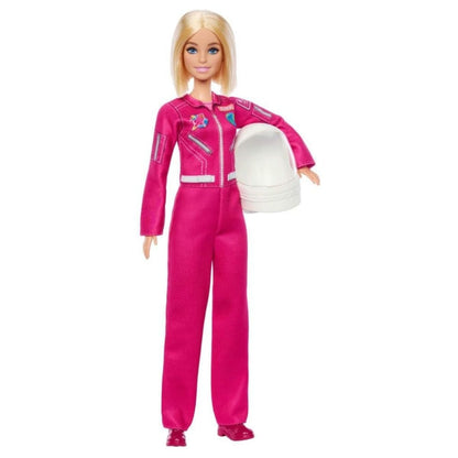 Barbie You Can Be Anything Astronaut 12-inch fashion doll with blonde bob hair wearing a hot pink suit and holding a white helmet.