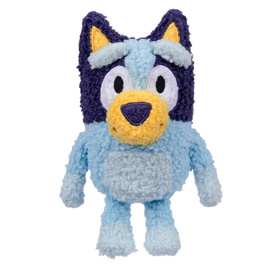 Front view of Bluey Friends Fuzzy Bluey 8-inch stuffed animal plush.