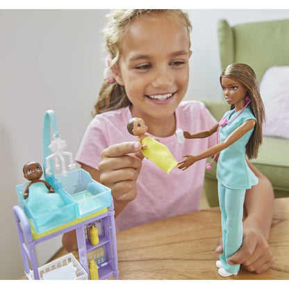 Barbie You Can Be Anything, Brunette Barbie Baby Doctor Playset