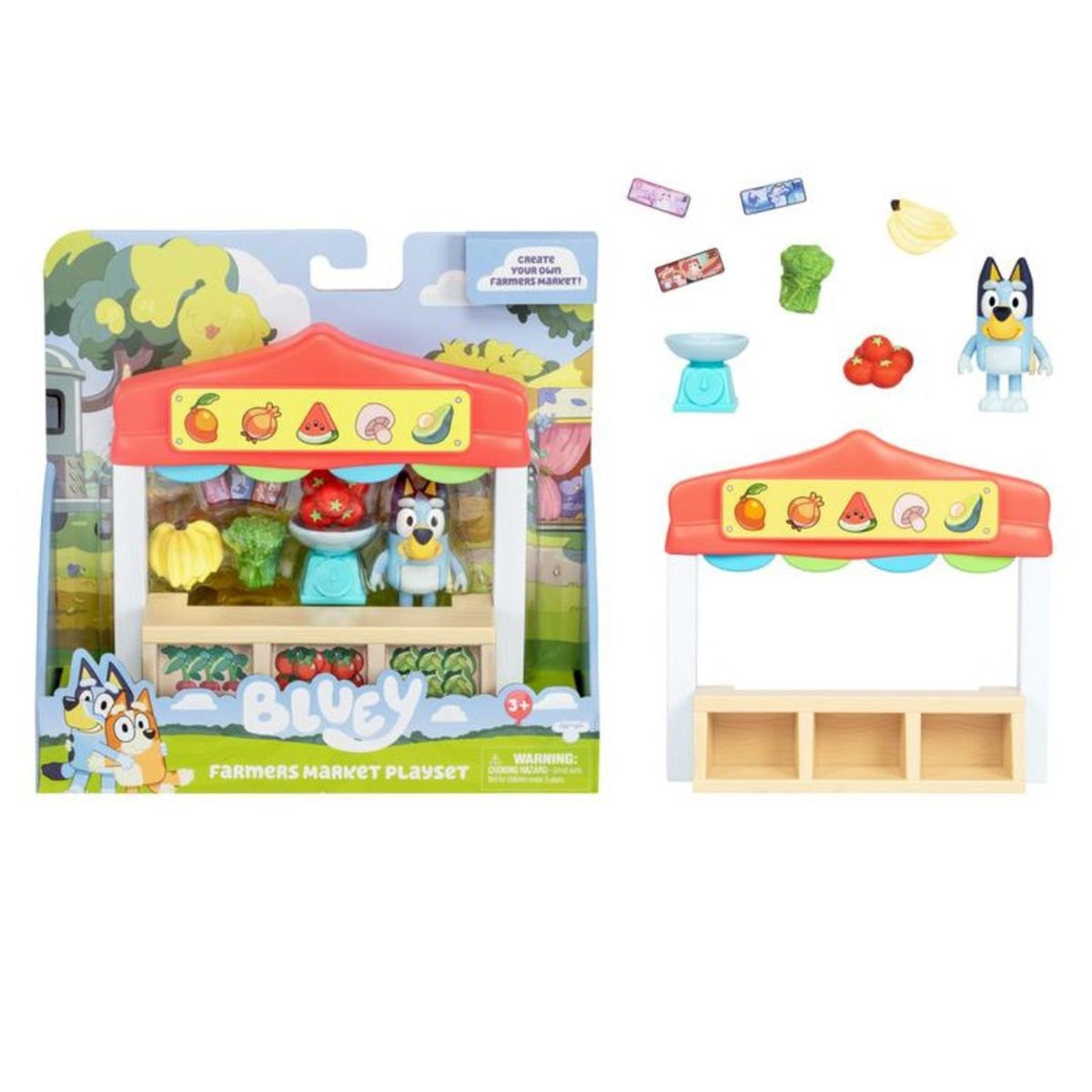 Bluey Mini Playset Farmers Market, With Bluey & Accessories