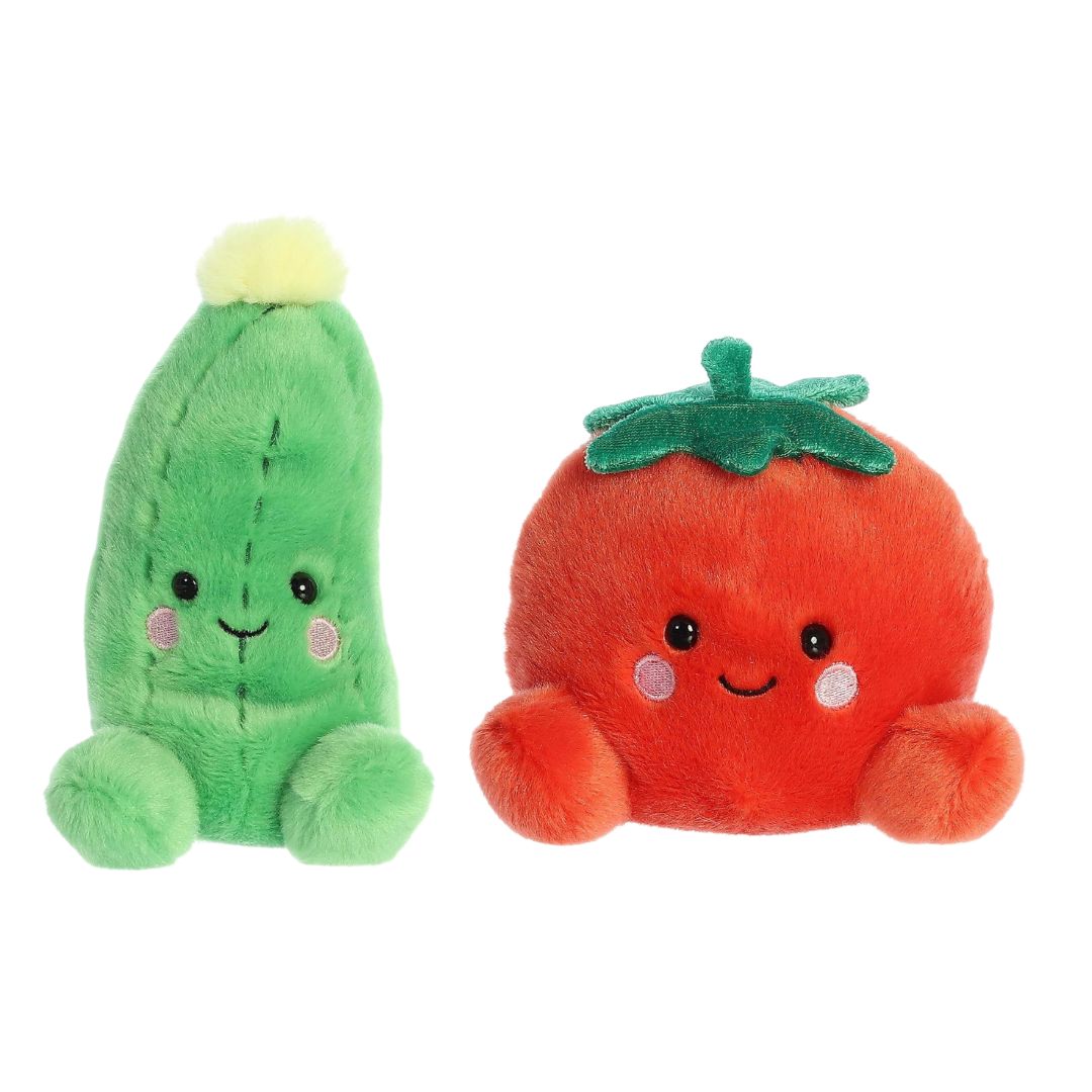 Aurora® Palm Pals™ Cravings Duo 5" Inch Plush Set, Dillian Cucumber & Boyd Tomato