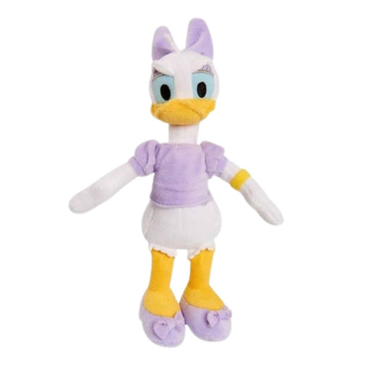Disney Junior Daisy Duck 9-inch plush stuffed animal toy wearing lavender top and matching bow.