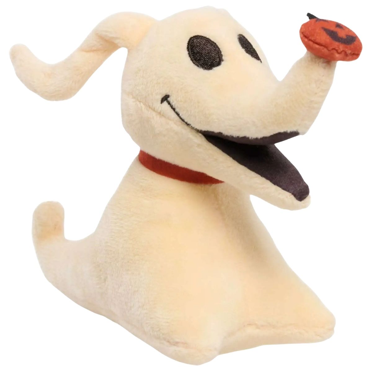 Disney The Nightmare Before Christmas Halloween Zero 7-inch mini plush stuffed animal toy with pumpkin nose.