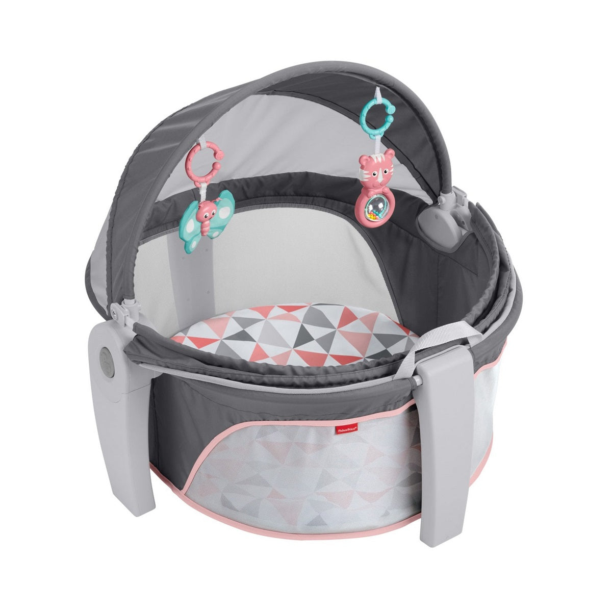 Fisher-Price Baby Portable Bassinet And Play Space On-The-Go Baby Dome, Rosy Windmill
