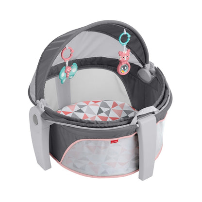 Fisher-Price Baby Portable Bassinet And Play Space On-The-Go Baby Dome, Rosy Windmill