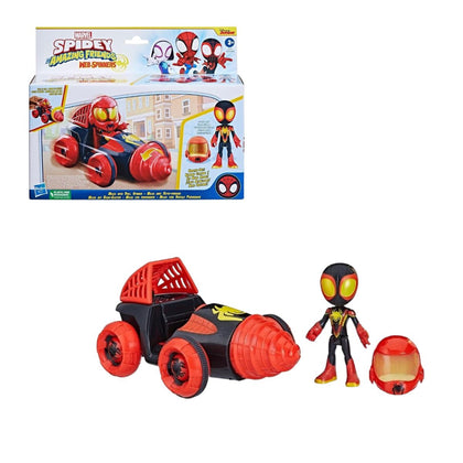Marvel Spidey and His Amazing Friends Web-Spinners Miles with Drill Spinner Toy Car