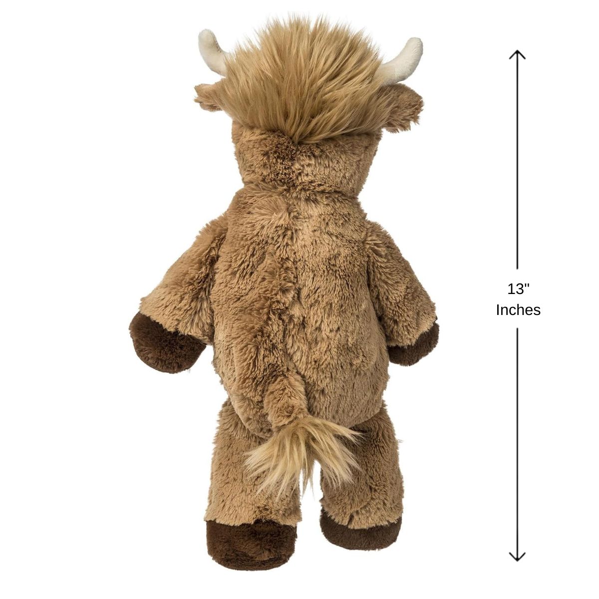 Close up of the friendly face and securely attached eyes of the Mary Meyer Highland Cow toy.