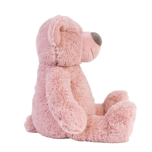 Side profile thumbnail of Happy Horse Bear Brim pink 8.7-inch teddy bear plush in seated position.