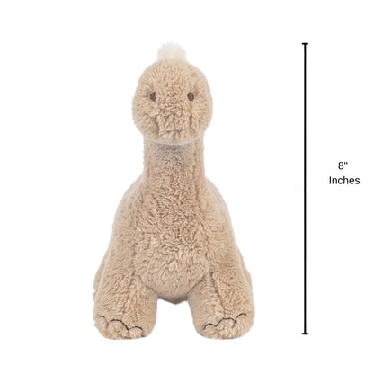 Front view thumbnail of Dinosaur Dingo plush next to an 8-inch height measurement graphic indicator.