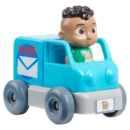 Cocomelon Build a Vehicle & Figure 4 Pack Set Includes JJ, TomTom, YoYo, & Cody